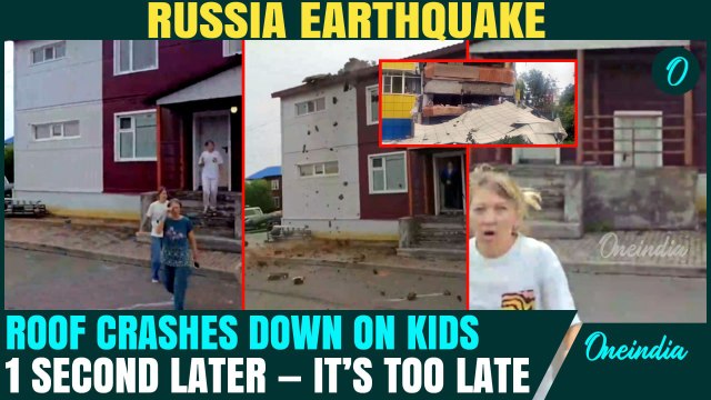 Russia Earthquake Terrifying Footage: Kids Escape Seconds Before Roof Collapses—Kindergarten Video