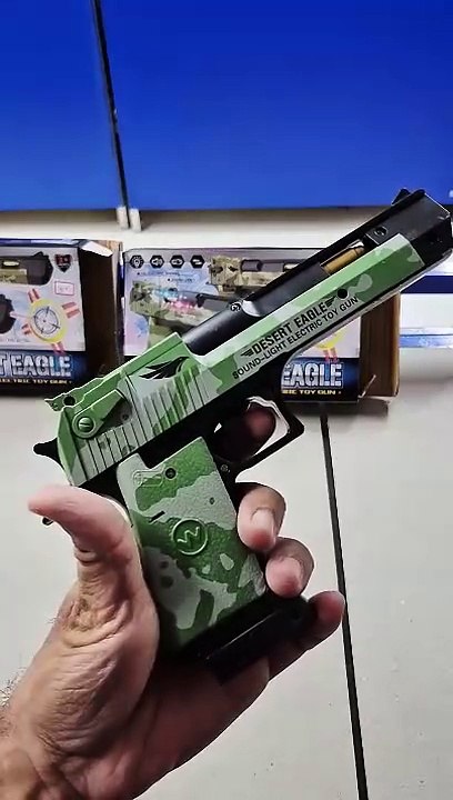 Desert Eagle Toy Gun with Projection Light  Sound and Recoil Mimic for Kids Darts Plastic Bullets