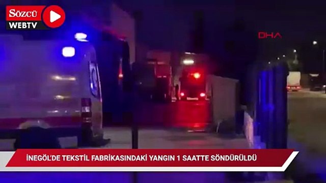 İnegöl’de tekstil fabrikasındaki yangın 1 saatte söndürüldü