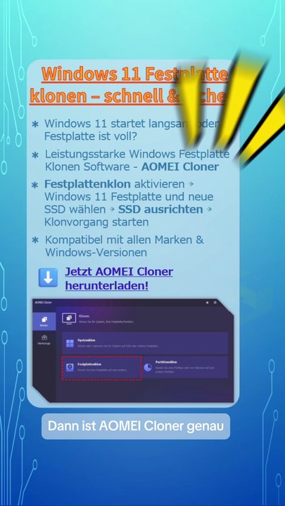 🖥️ Windows 11 Festplatte klonen – Schnell & sicher!