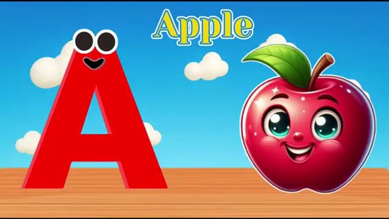 Learn ABC with Sounds & TWO Words | A for Apple – Alphabet Song for Toddlers