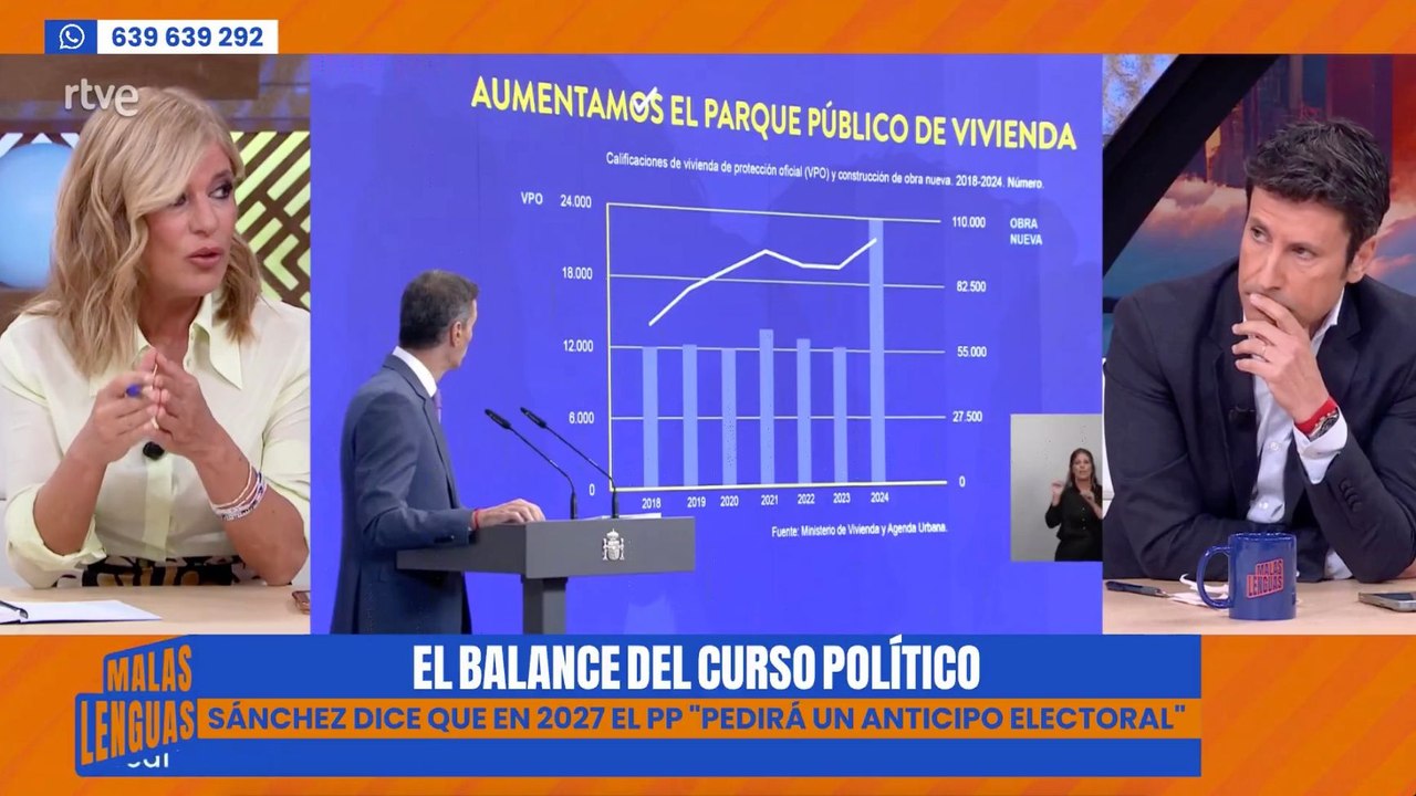 El doble desbarre de Esther Palomera en TVE para defender la limpieza de Pedro Sánchez deja ojiplático a José Luis Pérez