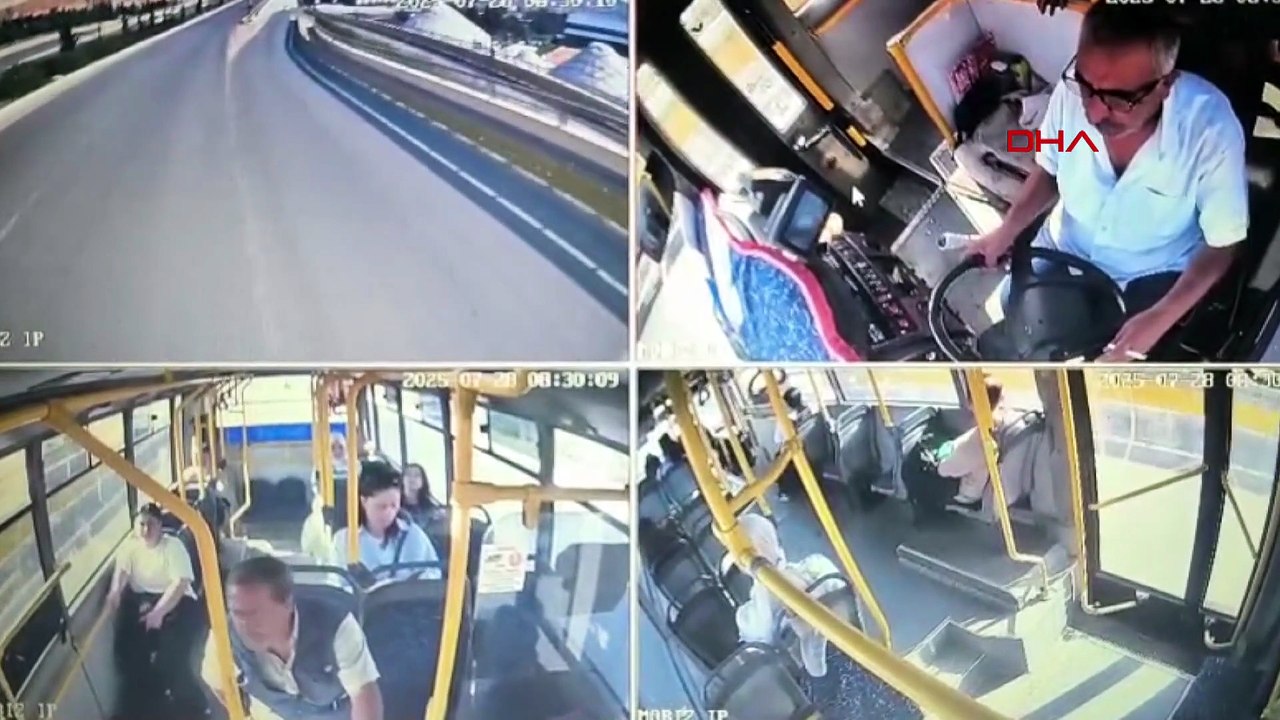 Direksiyon başında kalp krizi geçirdi, yolcu facianın önüne geçti
