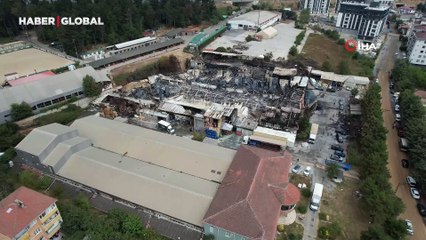 Yanarak küle dönmüştü! Son hali havadan görüntülendi