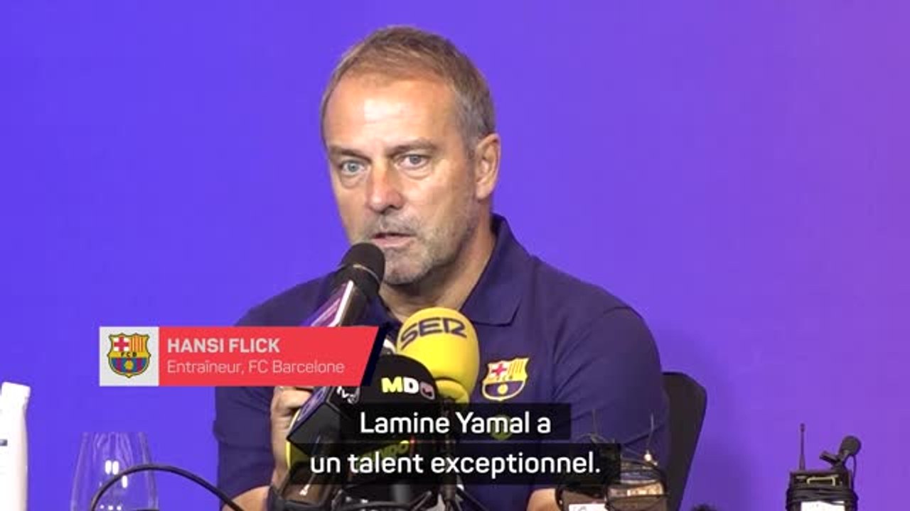Barcelone - Flick : "Lamine Yamal a un talent exceptionnel"
