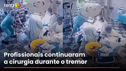 Médicos seguram paciente que passava por cirurgia durante terremoto na Rússia