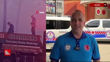 Bursa'da yangınla mücadele arasında namazını kılan kahramanlar konuştu