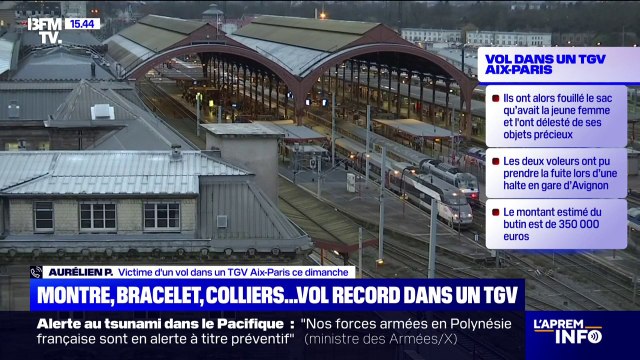 Il y a un côté sentimental qui est perdu : victime d'un vol record de bijoux de luxe dans le TGV avec sa compagne, Aurélien témoigne