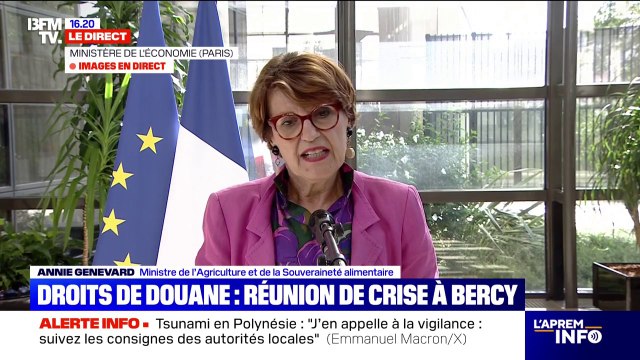 Pour Annie Genevard, ministre de l'Agriculture, on a évité l'escalade sur le sujet des droits de douane avec les États-Unis