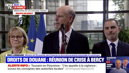 Droits de douane de 15% pour l'UE: pour Éric Lombard, ministre de l'Économie, "c'est un soulagement d'avoir évité une escalade commerciale" avec les États-Unis