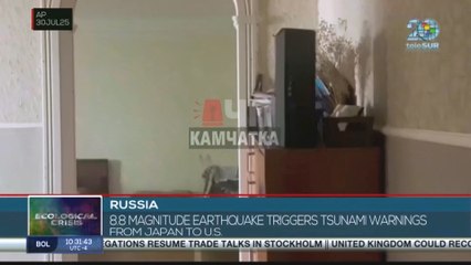 An 8.8 magnitude earthquake triggers tsunami warnings from Japan to the United States