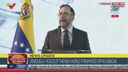 Foreign Minister Yván Gil calls for a communications alliance against Western media hegemony