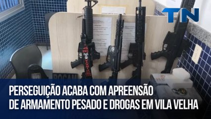 Perseguição acaba com apreensão de armamento pesado e drogas em Vila Velha
