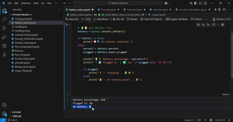Check Your Laptop Battery Status Using Python