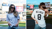 Belinda se apodera del Estadio de los Yankees; así muestra su afición la cantante mexicana