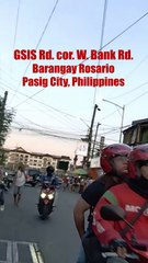 GSIS Rd corner W. Bank Road in Pasig City in the Philippines