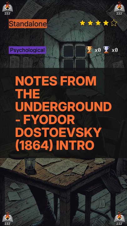 Notes from the Underground - Fyodor Dostoevsky (1864) Intro
