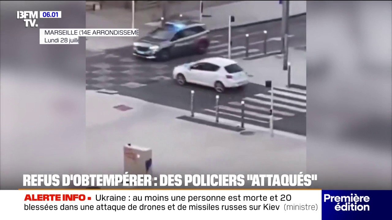 Une voiture de police percutée dans les quartiers nord de Marseille, après un refus d'obtempérer