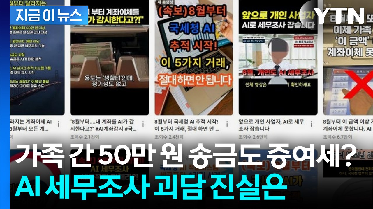 8월부터 AI가 계좌 감시한다?...국세청이 밝힌 입장 [지금이뉴스] / YTN