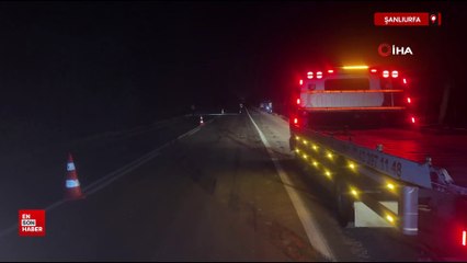 Şanlıurfa'da işçileri taşıyan otobüs eşeğe çarparak devrildi