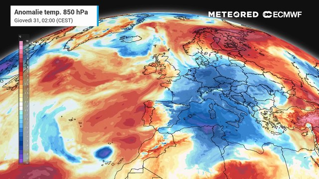 Anomalie temperature in Europa attese nel weekend