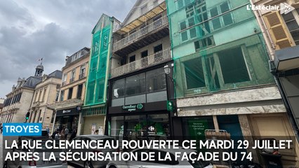 Après une fermeture forcée, la rue Clemenceau a rouvert ce mardi 29 juillet à Troyes
