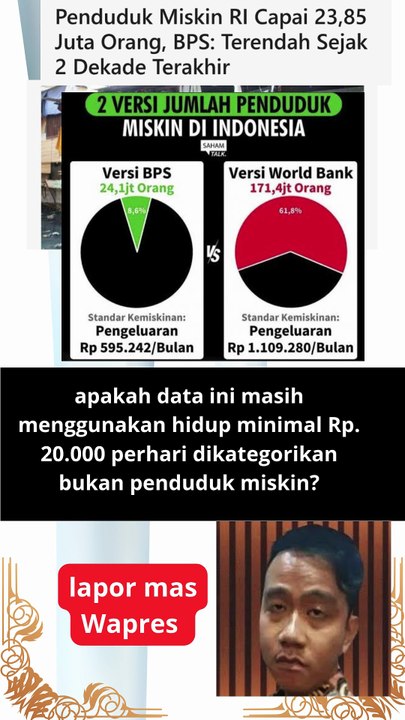 Bank dunia itu antek asing, jangan percaya selain BPS ya