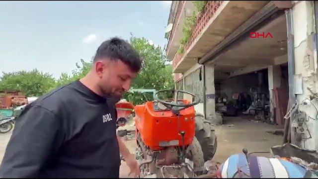 Çiftçinin yangın bölgesine su taşırken hasar gören traktörünü tamir ettirdi