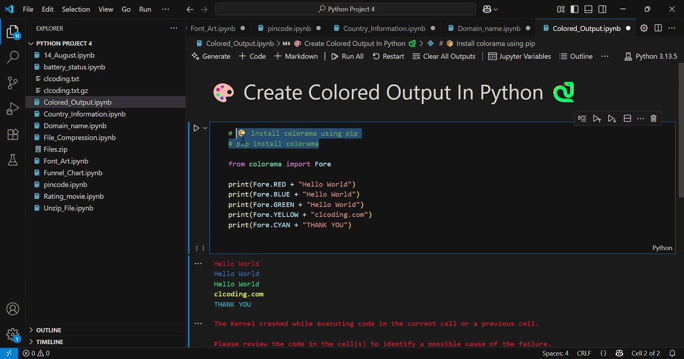 🎨 How to Print Colored Text in Python using Colorman _ Simple _ Easy Tutorial