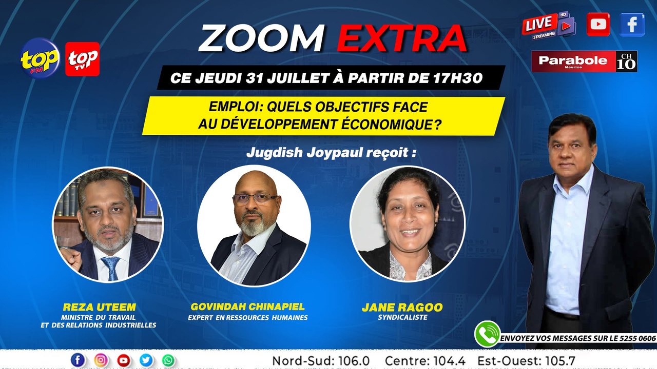 ZOOM EXTRA: EMPLOI & DÉVELOPPEMENT ÉCONOMIQUE : Quels objectifs pour demain ?
