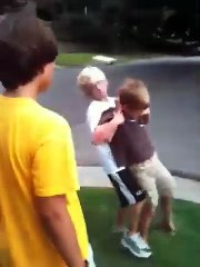 little kid puts little kid in headlock (360p)