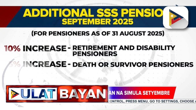 SSS pension, madaragdagan na simula Setyembre | ulat ni Isaiah Mirafuentes
