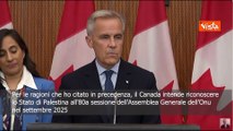 Carney: Il Canada riconoscerà lo Stato di Palestina a settembre