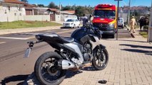 Motociclista de 19 anos se machuca em batida com Fiorino no Periolo