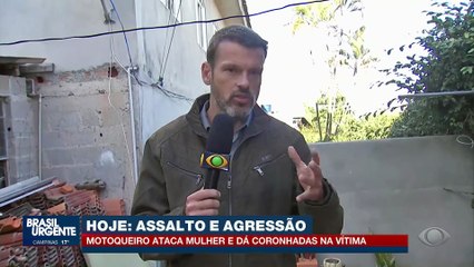 Mulher é atacada por motoqueiro e leva coronhadas durante assalto