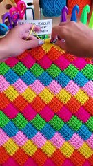 How to Tunisian Crochet Entrelac Stitch #shorts