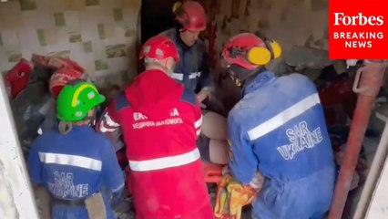 Man Rescued From Rubble After Russian Strikes On Kyiv, Ukraine