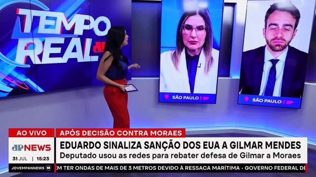 Eduardo Bolsonaro sinaliza sanção contra Gilmar Mendes | TEMPO REAL