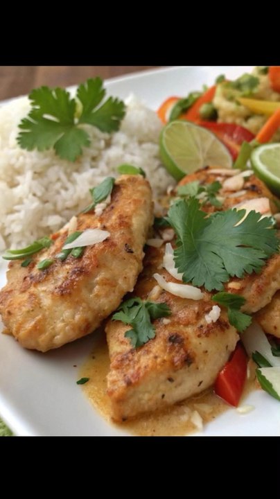 Spicy Coconut Lime Chicken🍗🥥🍋 Packed with bold flavors, this Spicy Coconut Lime Chicken is tender, juicy, and bursting with tropical zest! Perfect for a weeknight dinner or special occasion! 🌶️✨