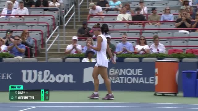 Gauff wins second consecutive three-setter in Montreal