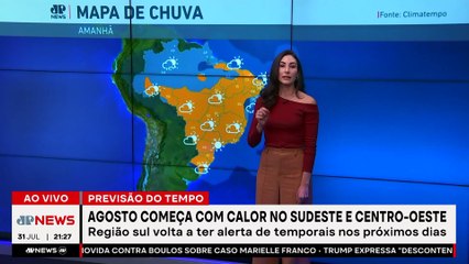 Agosto começa com calor no Sudeste e Centro-Oeste | Previsão do Tempo