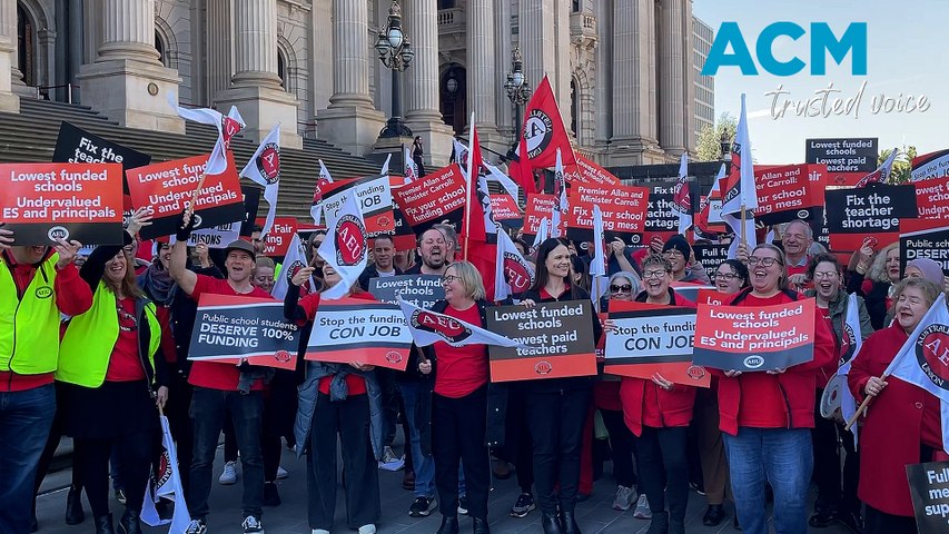 Victorian teachers rally against $2.4 billion cut to public schools ...