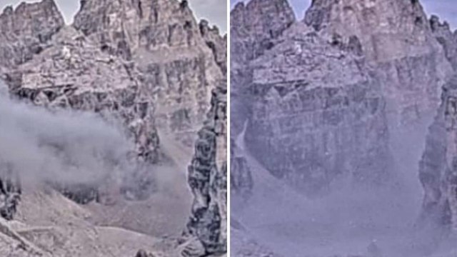 Dolomiti di Brenta, il video del nuovo distacco di roccia da Cima Falkner: «È cambiato il profilo della montagna»