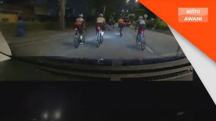 Penunggang basikal halang laluan kereta di Shah Alam