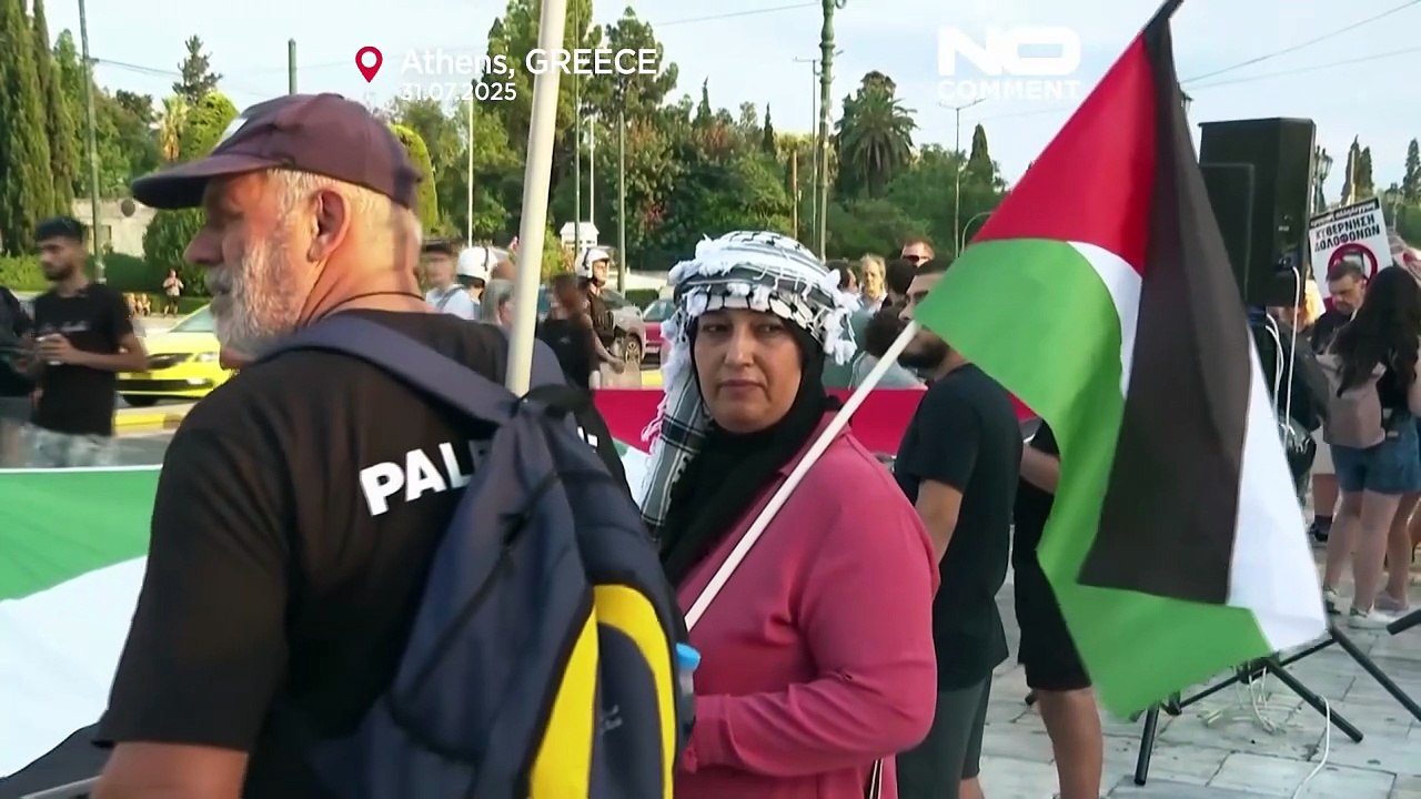 WATCH: Demonstranten in Athen fordern Ende des Kriegs im Gazastreifen