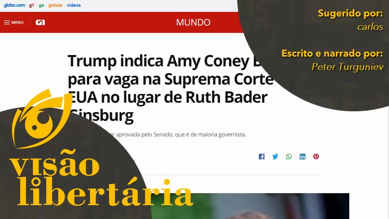 Trump indica Amy Coney Barrett para vaga na Suprema Corte | Visão Libertária - 27/09/20 | ANCAPSU