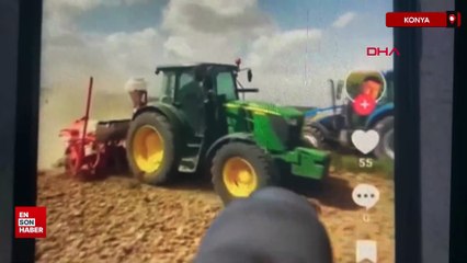 Konya’da sosyal medyada video izlerken çalınan traktörünü buldu