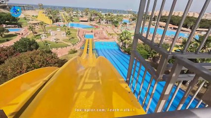 Water Slides - splish splash Beach walk | 4K Tour