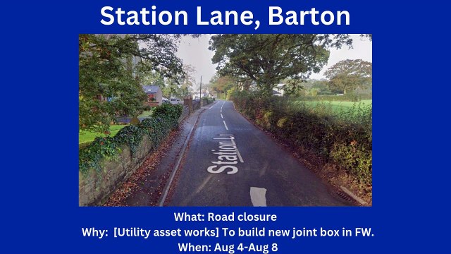 Preston roadworks 4/8-10/8