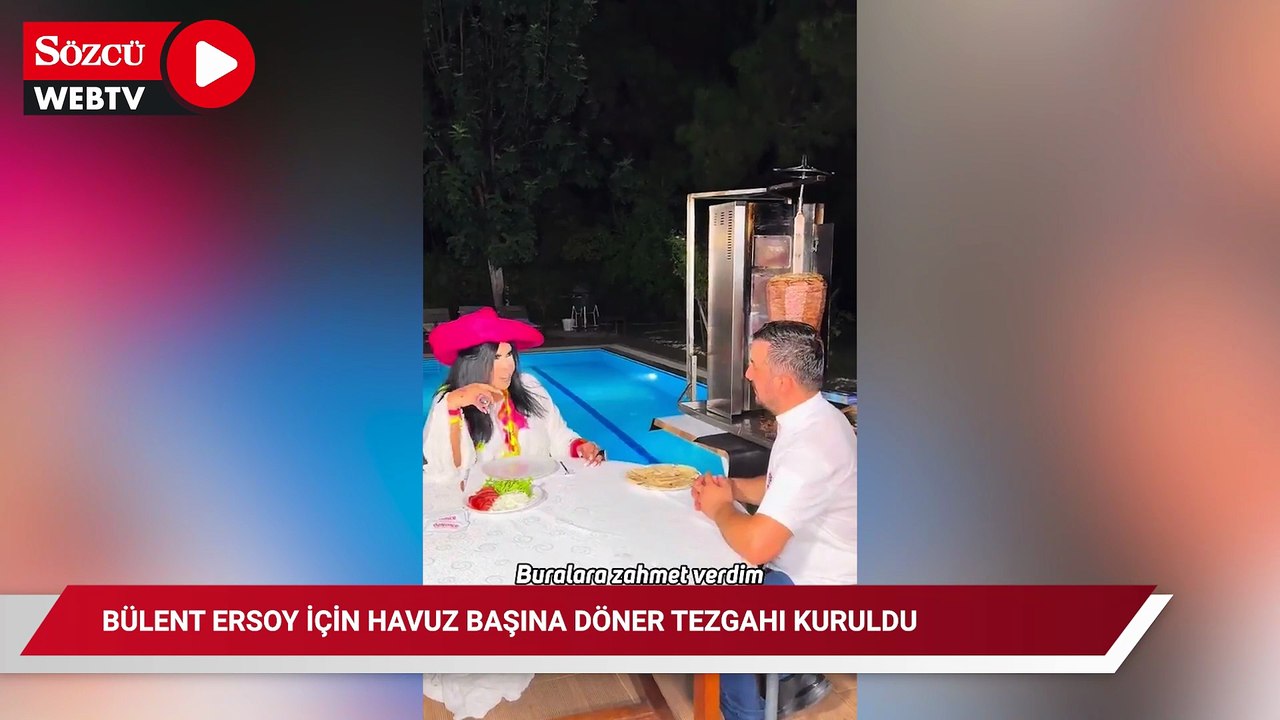 Bülent Ersoy için havuz başına döner tezgahı kuruldu